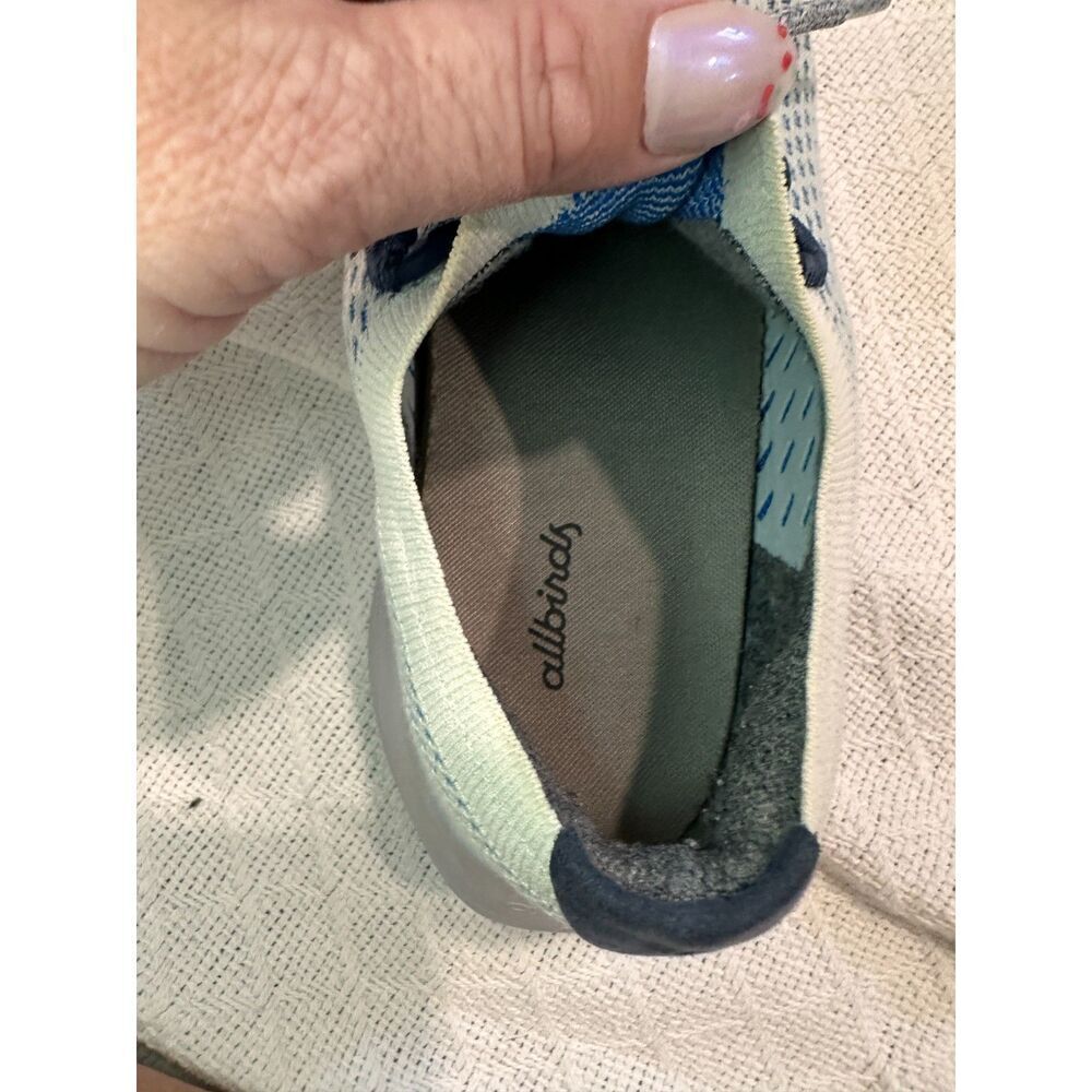 Allbirds Tree Dasher White with Blue shoes size 10 - Picture 5 of 6